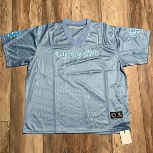 Chrome Hearts Blue Mesh Short Sleeve Jersey